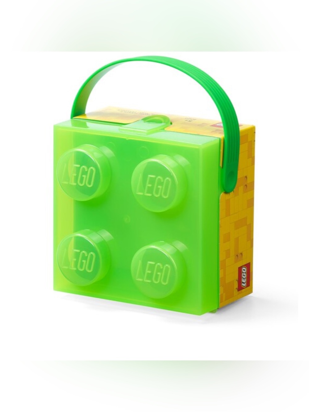 LEGO Box with Handle, Portable Storage Box, Translucent Green